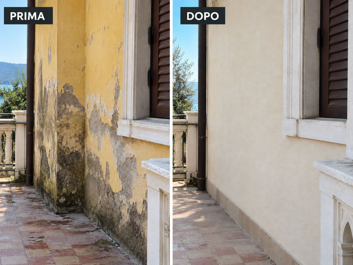 prima e dopo villa