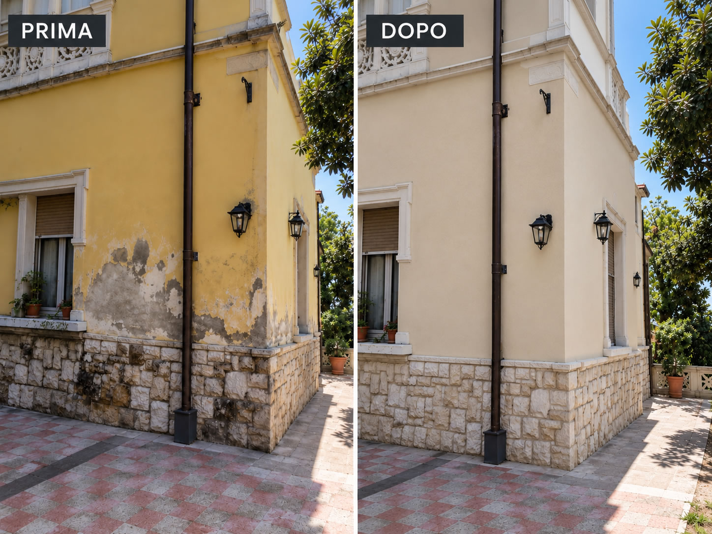 prima e dopo villa